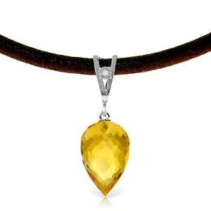 9.51 Carat 14K Solid White Gold Savoire Faire Citrine Necklace