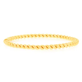 9ct Yellow Gold Silverfilled Fancy Twisted Bangle