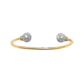 9K Yellow Gold Cubic Zirconia Torque Bangle