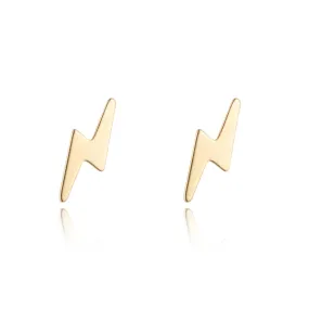 9kt Gold Lightning Bolt Stud Earrings