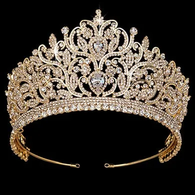 AAA CZ Luxury Rhinestone Wedding Crown Hair Accessory