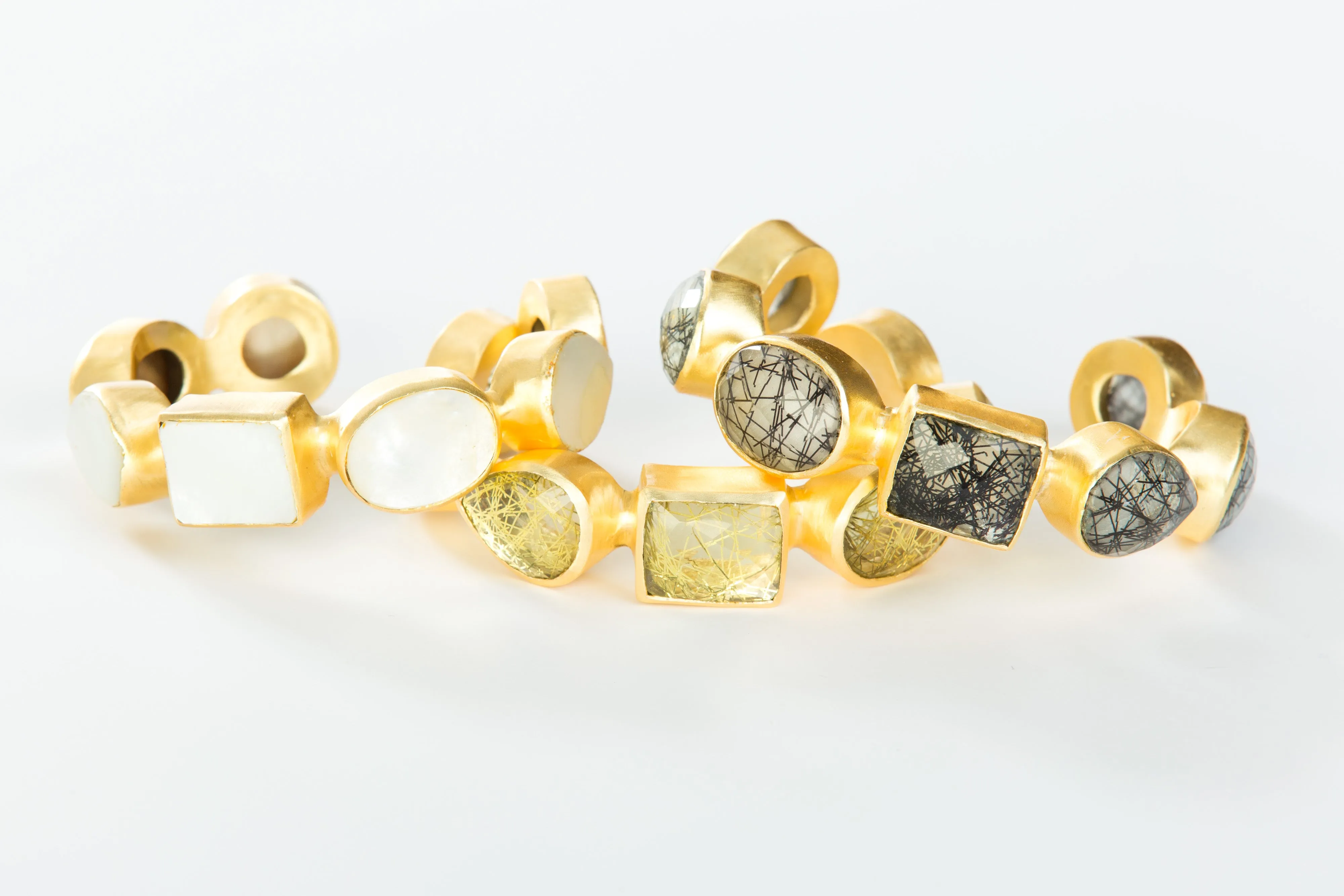 Adele Single Cuff (Yellow Rutilated Quartz)