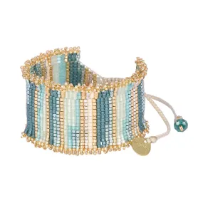 Adjustable beaded bracelet fringe style-medium