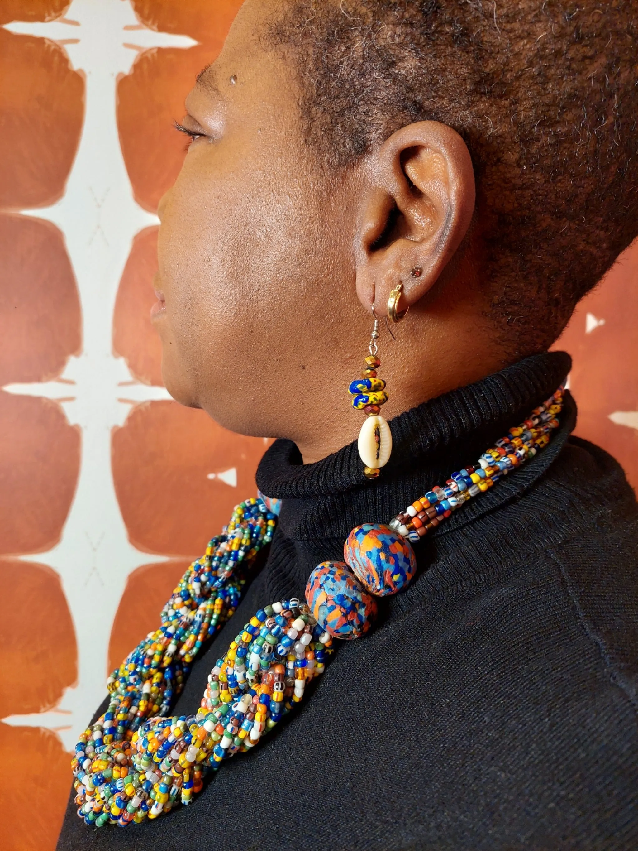 African Trade Beads Statement  Necklace - Sold Out