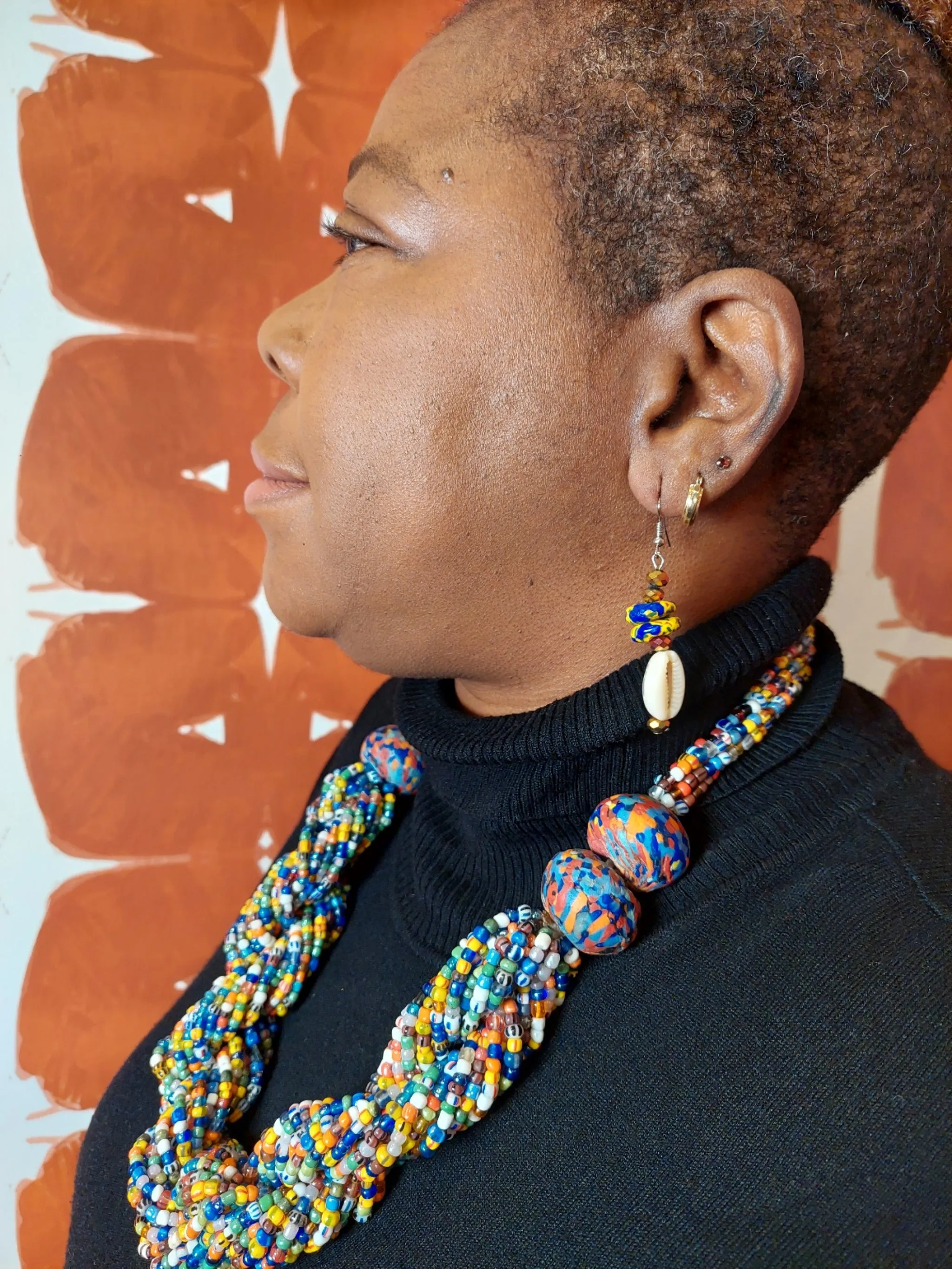 African Trade Beads Statement  Necklace - Sold Out