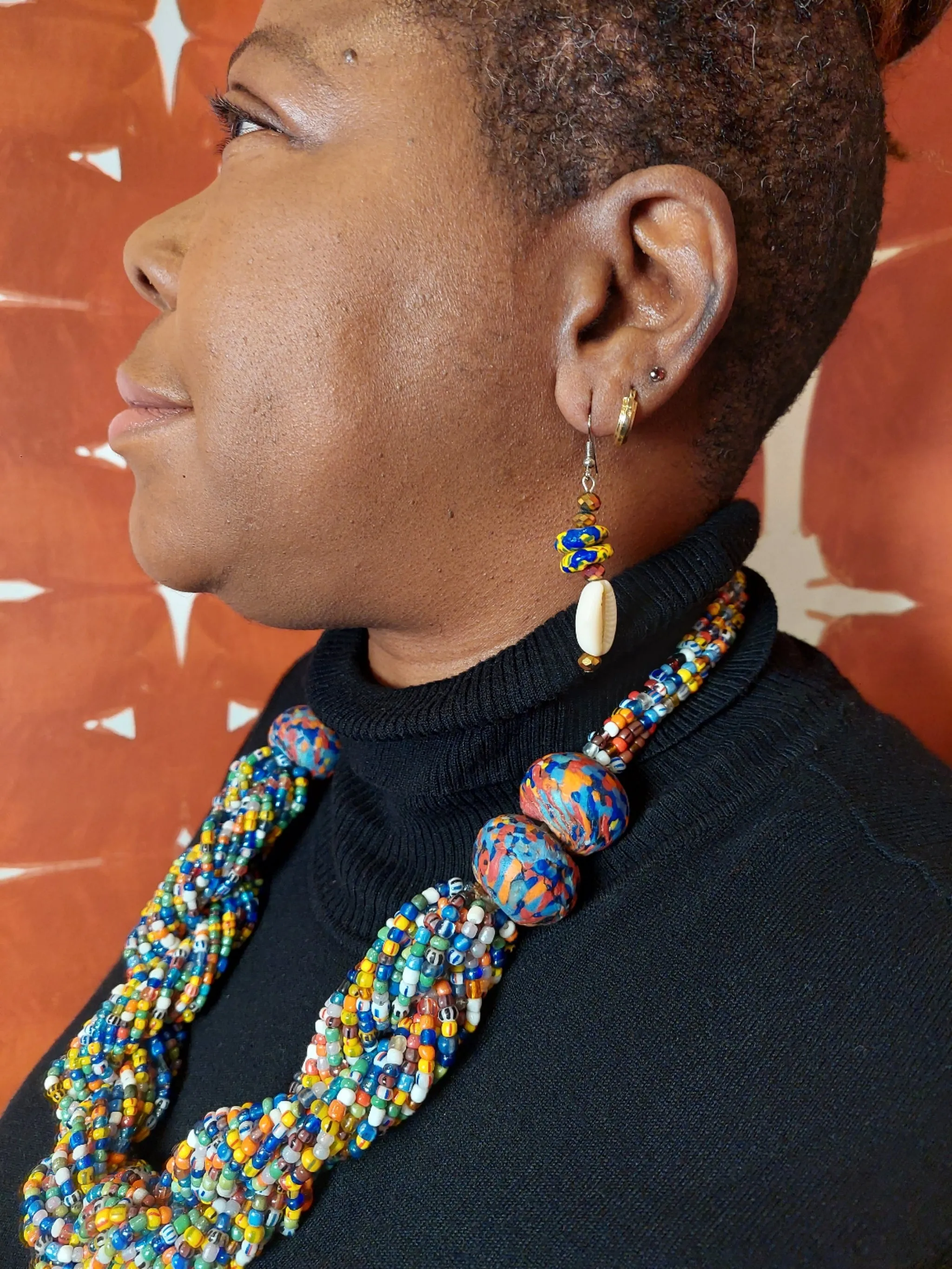 African Trade Beads Statement  Necklace - Sold Out