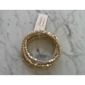 Alexa Beaded Bracelet Stack-Gold & Silver