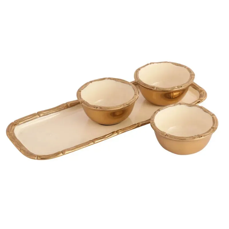 Alf Vine Design Bowl & Tray Set | Set of 1 Tray & 3 Bowls