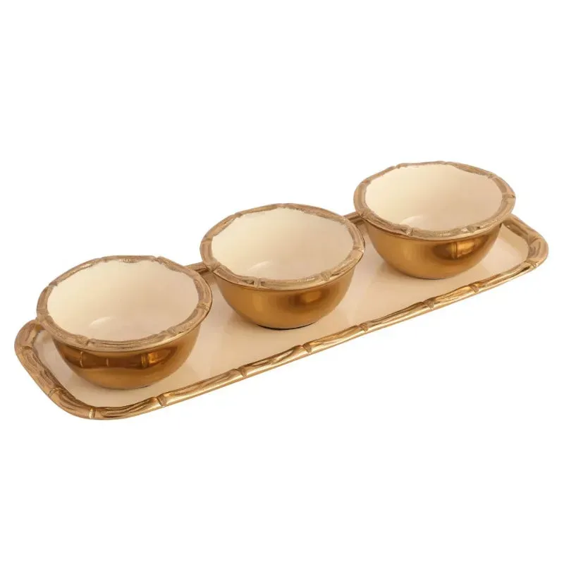 Alf Vine Design Bowl & Tray Set | Set of 1 Tray & 3 Bowls