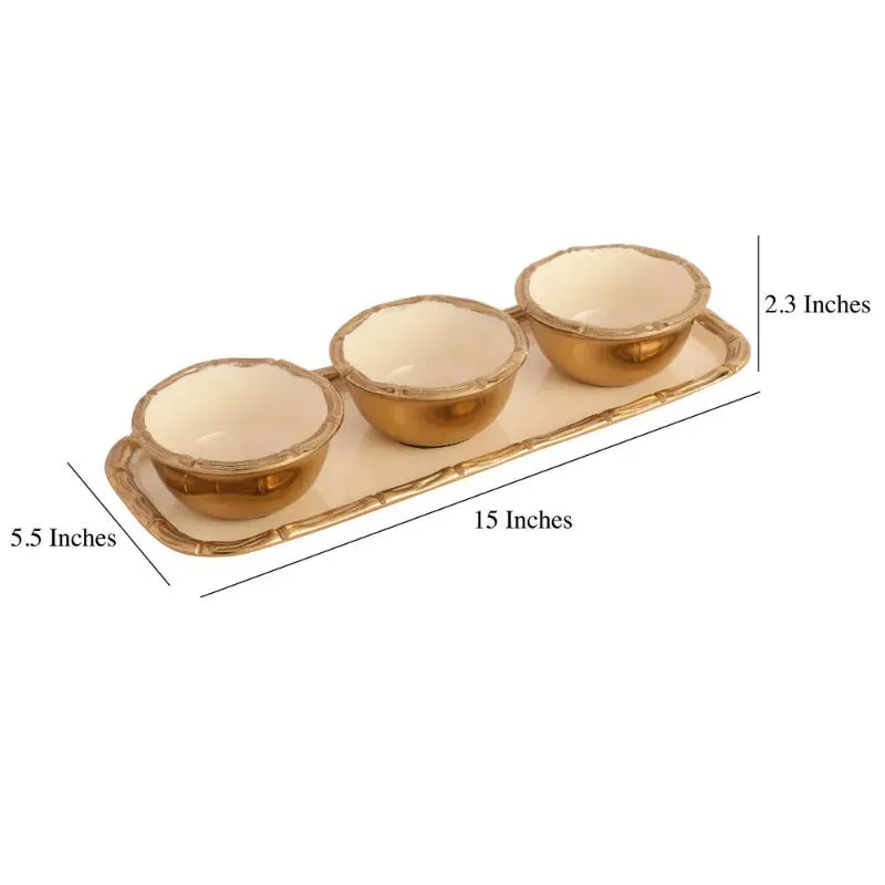 Alf Vine Design Bowl & Tray Set | Set of 1 Tray & 3 Bowls