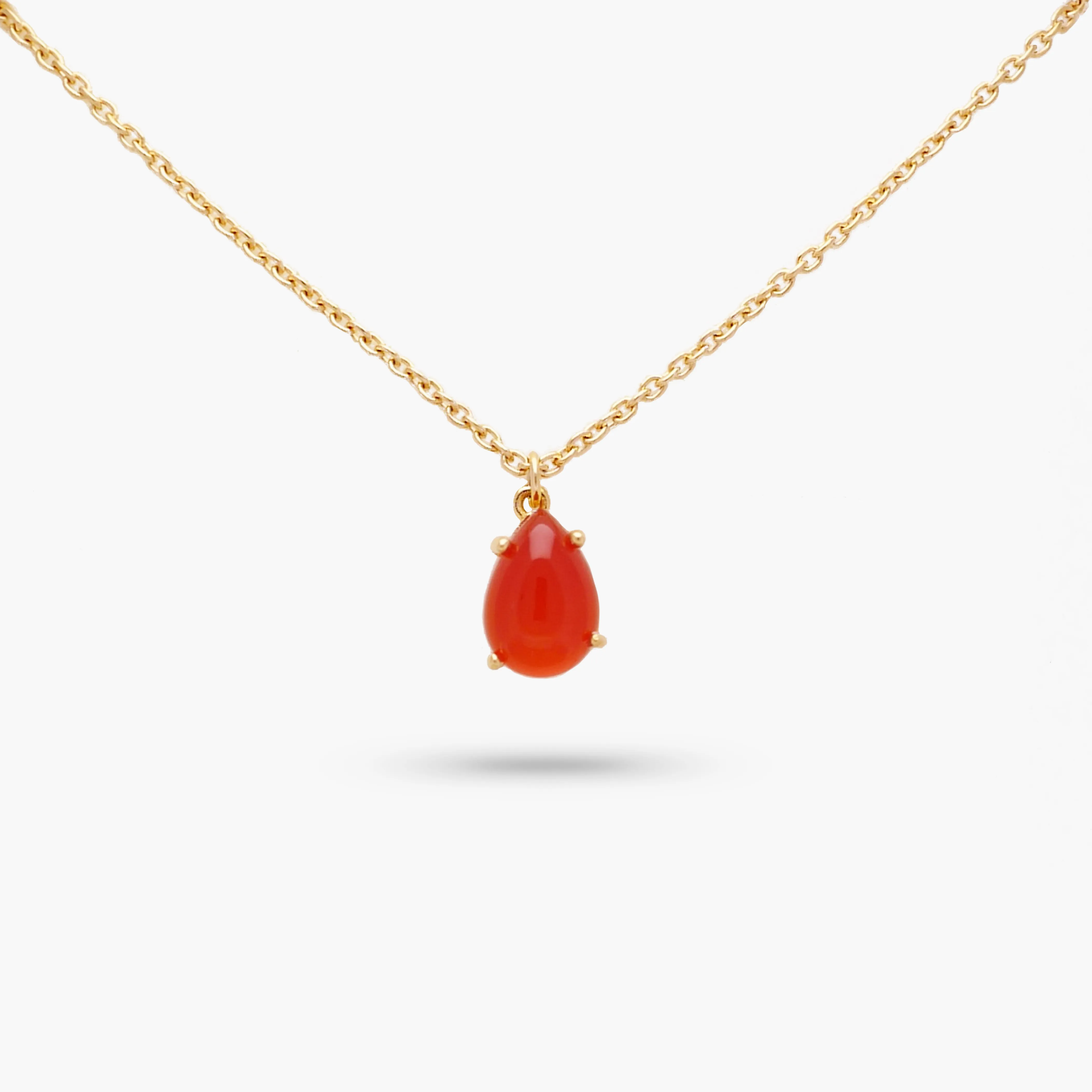 Amare Wear Teardrop Carnelian Necklace