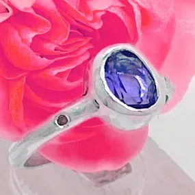 Amethyst & Diamond Ring (size 5 1/2)