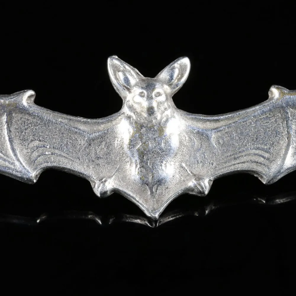 Antique Victorian Silver Bat Brooch Circa 1880