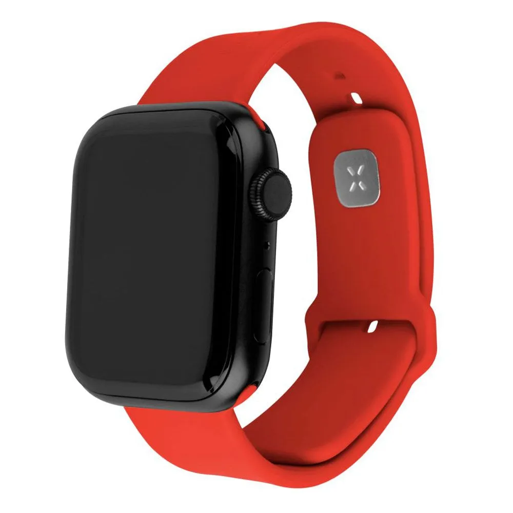 Apple Watch (38/40/SE/41/42mm) Fixed Sporty Silikone Rem Sæt - Rød