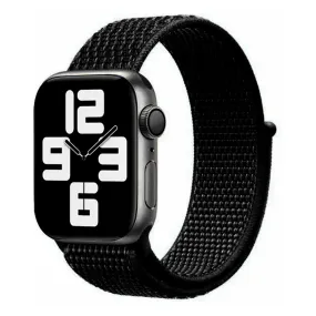 Apple Watch (38/40/SE/41/42mm) Lippa Nylon Rem - Kulsort