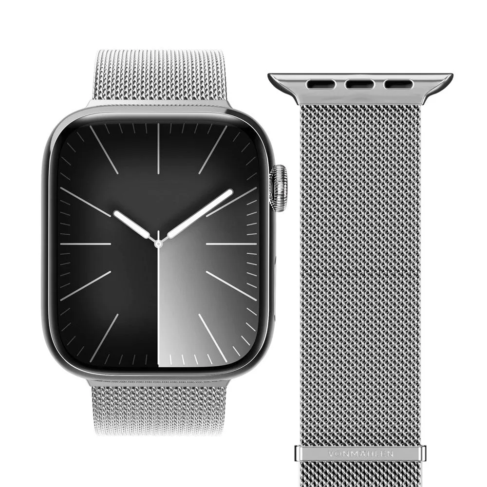 Apple Watch (38/40/SE/41/42mm) Vonmählen Milanese Loop 2 Rustfri Stål Rem - Sølv