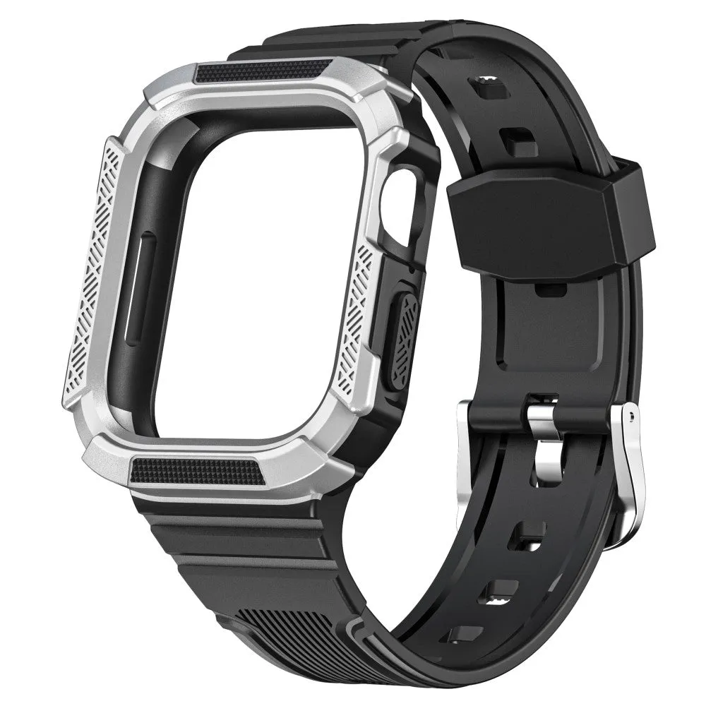 Apple Watch 40mm bi-color TPU cover with watch strap - Black / Silver