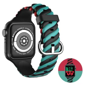 Apple Watch 40mm unique color twist silicone watch strap - Red / Green