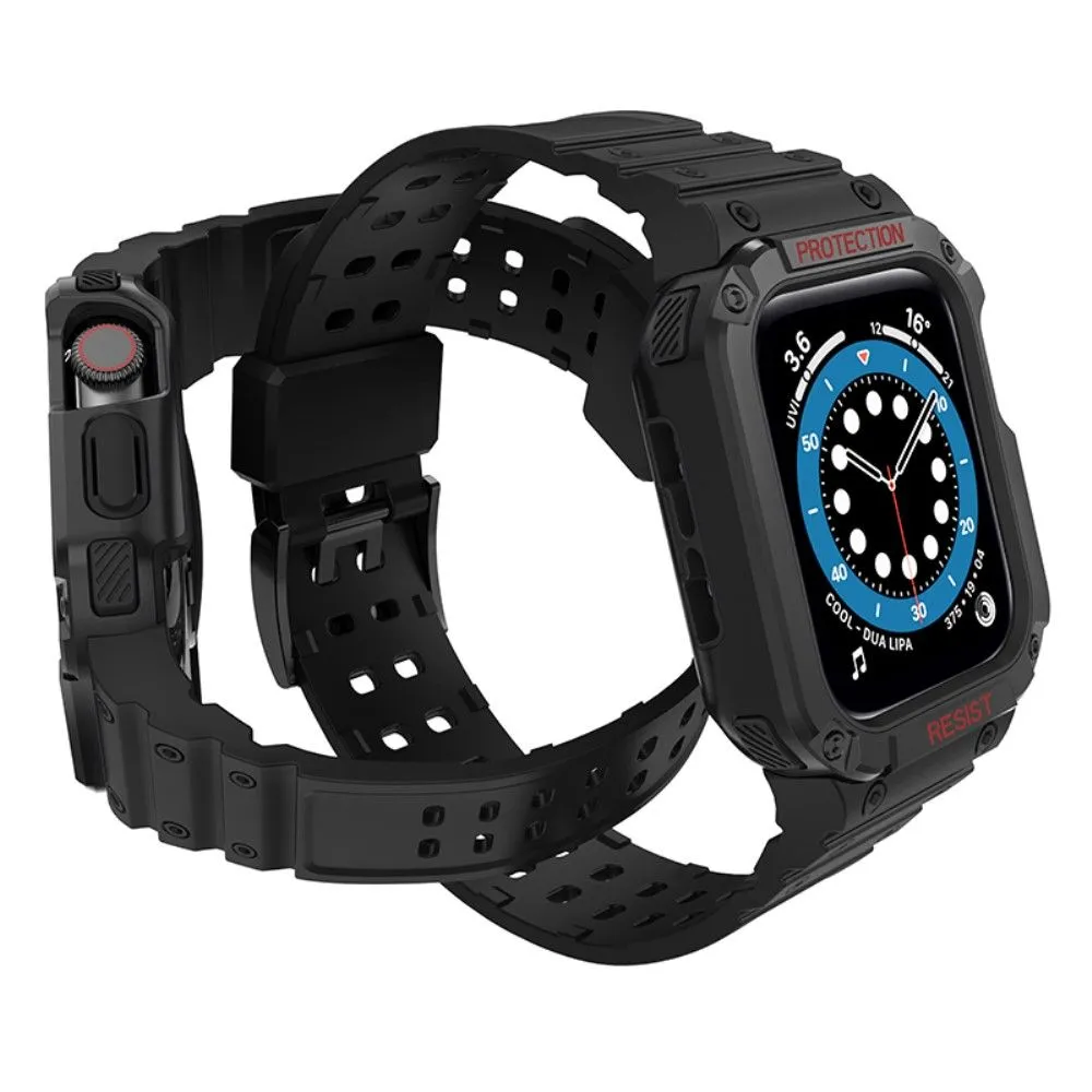 Apple Watch (41mm) contrast color TPU watch strap - Black / Black