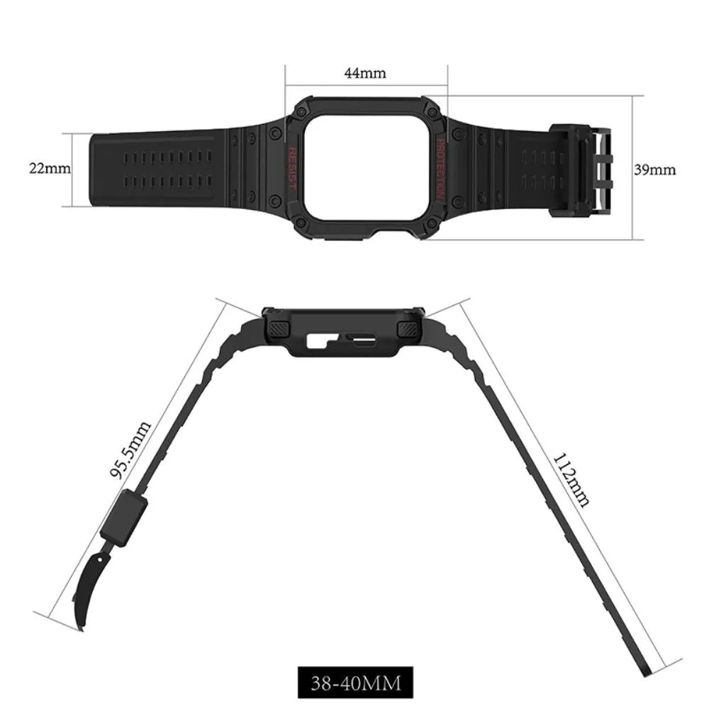 Apple Watch (41mm) contrast color TPU watch strap - Black / Black