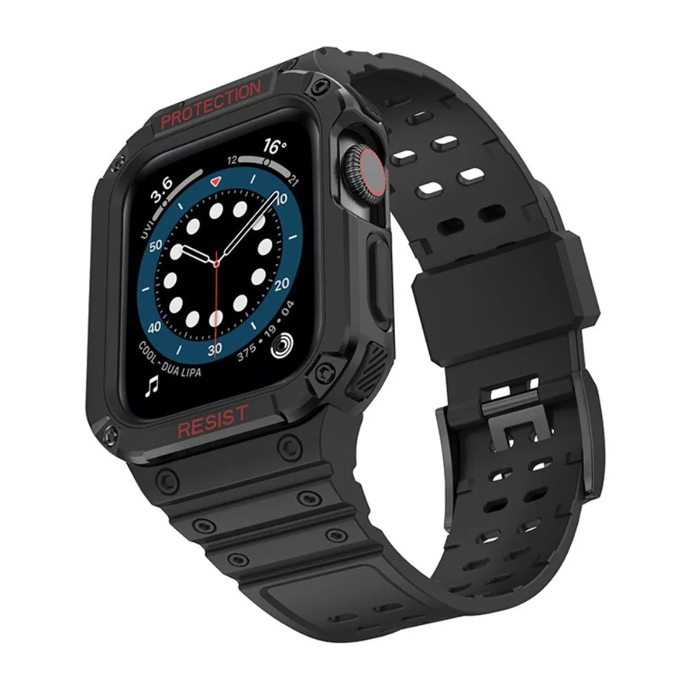 Apple Watch (41mm) contrast color TPU watch strap - Black / Black