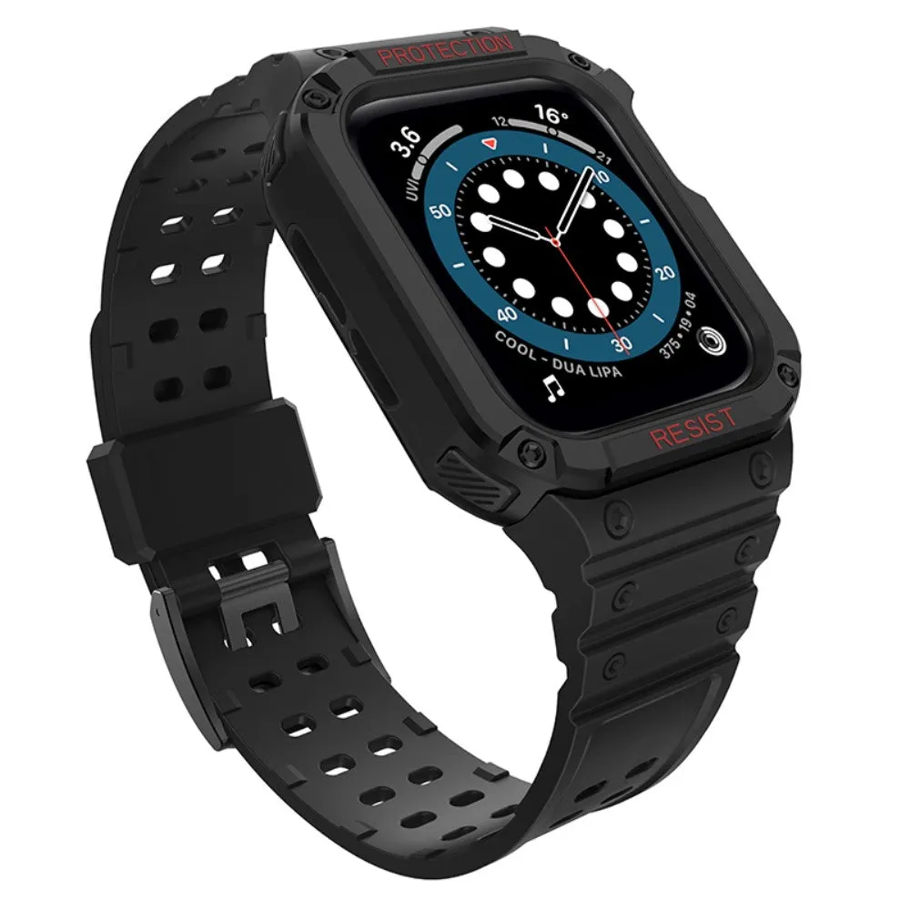 Apple Watch (41mm) contrast color TPU watch strap - Black / Black