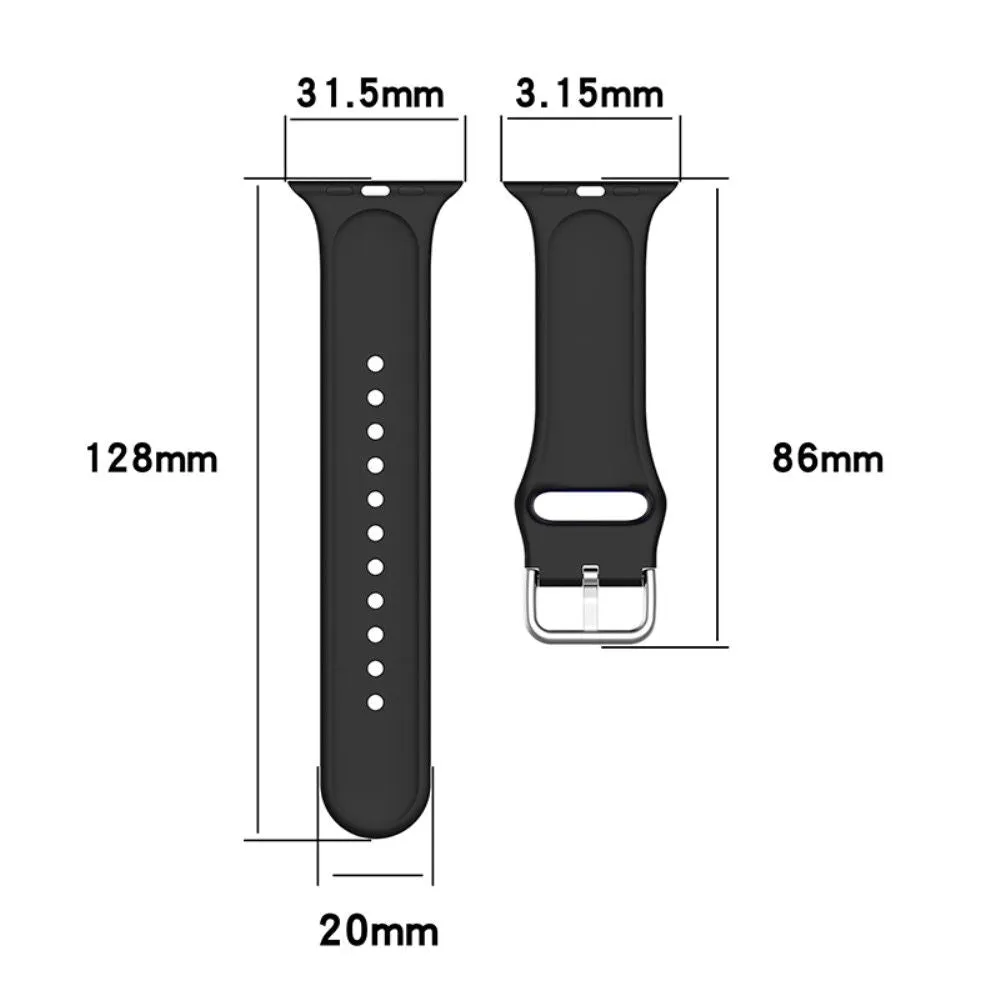 Apple Watch (41mm) multi-color silicone watch strap - Morandi Light brown / Blue / Sand