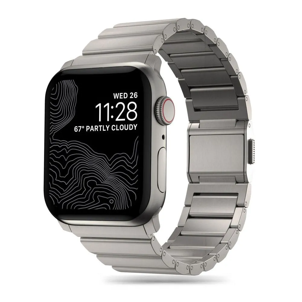 Apple Watch (42/44/SE/45/46/49mm) Tech-Protect Steelband Stål Rem - Titanium