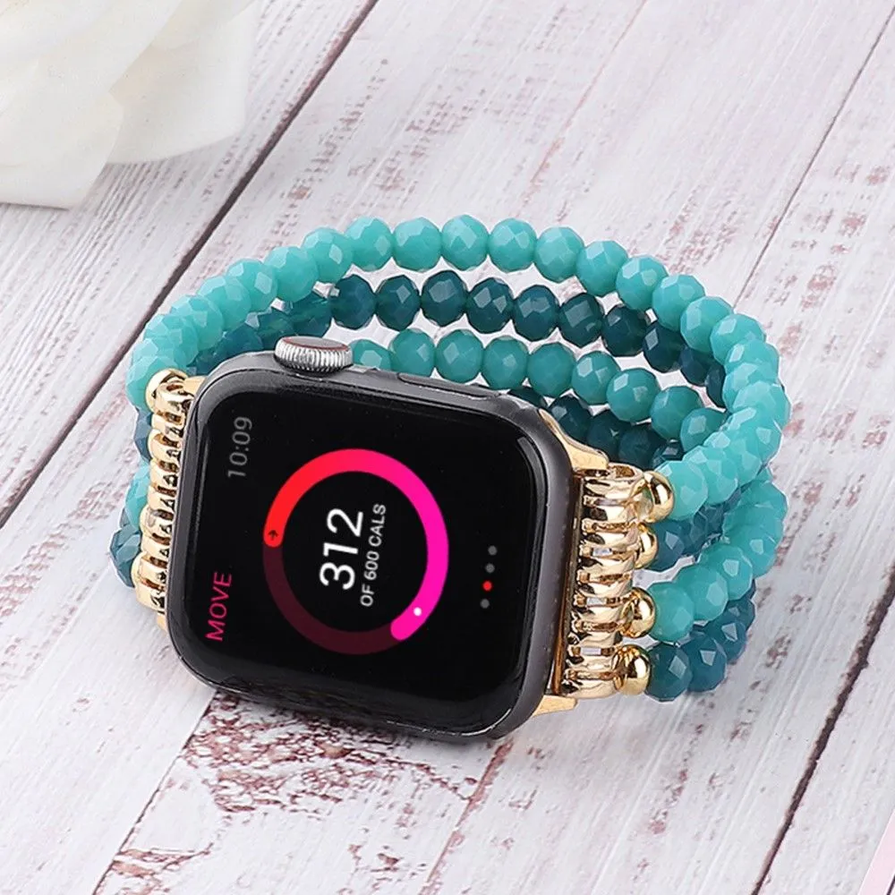 Apple Watch (45mm) 4 row blue crystal watch strap - Two-color Stripes