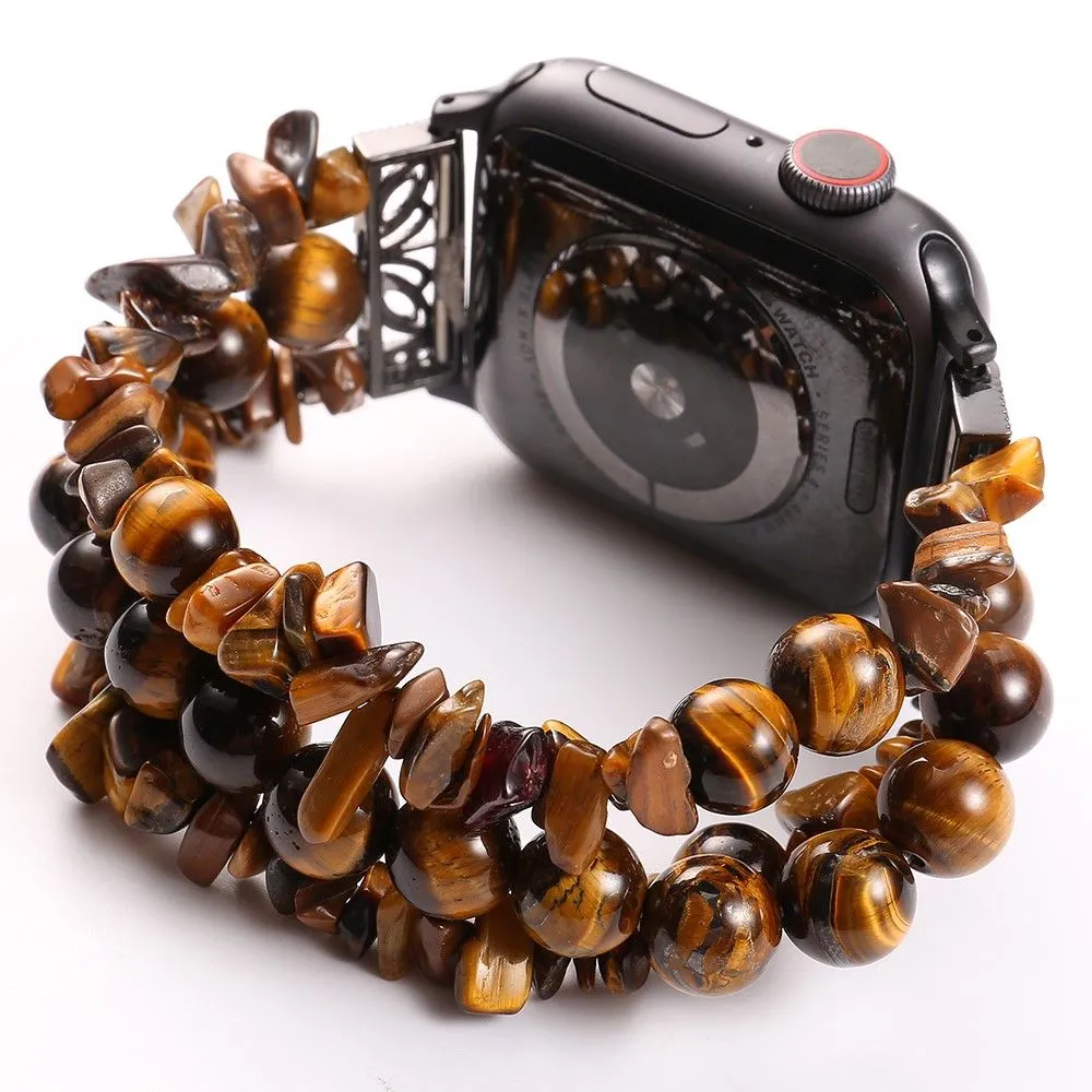 Apple Watch (45mm) natural stones style watch strap - Brown