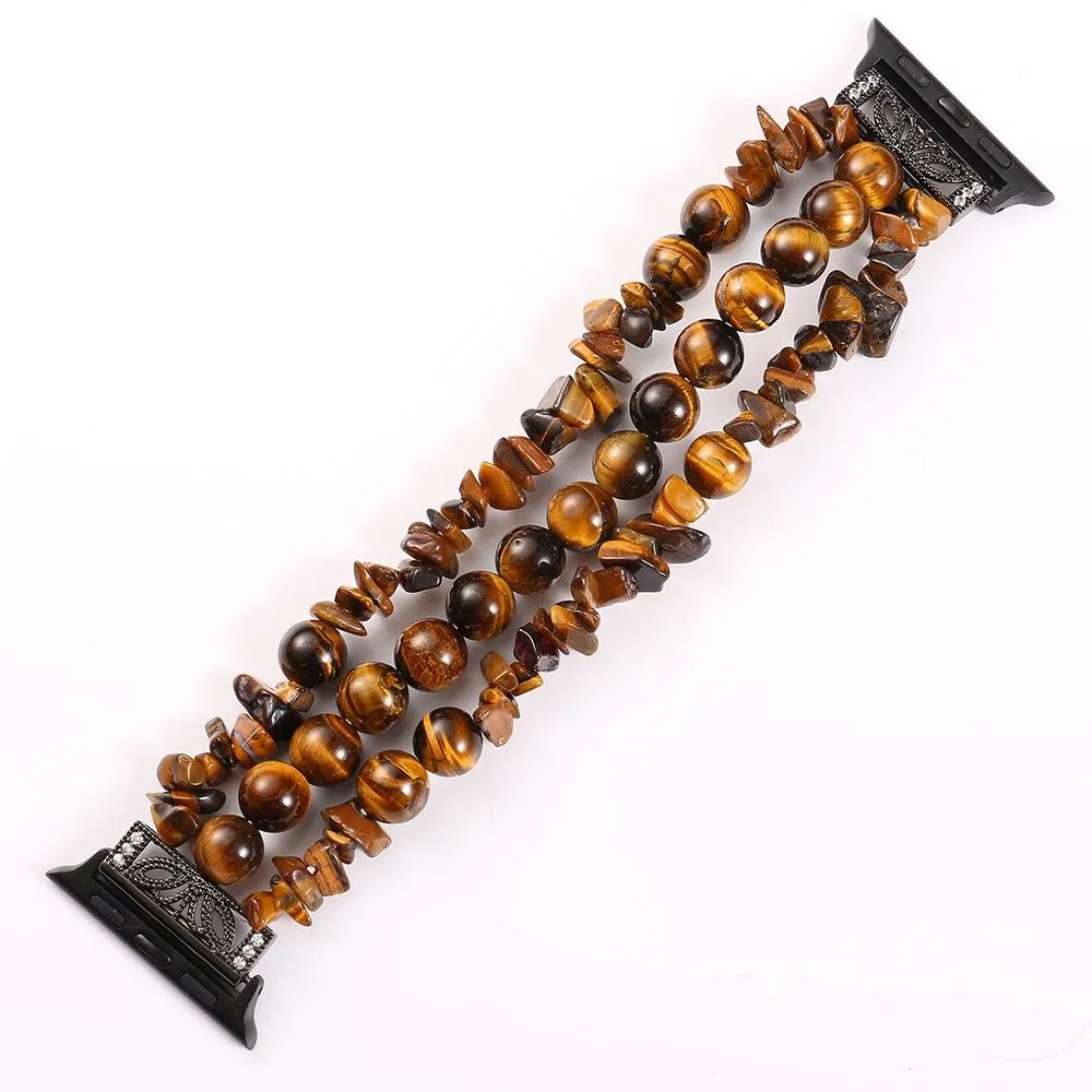 Apple Watch (45mm) natural stones style watch strap - Brown