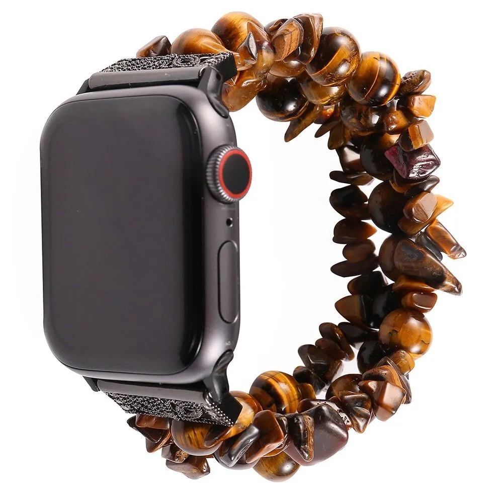 Apple Watch (45mm) natural stones style watch strap - Brown