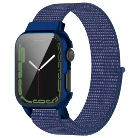 Apple Watch (45mm) nylon watch strap   tempered glass - Indigo Blue