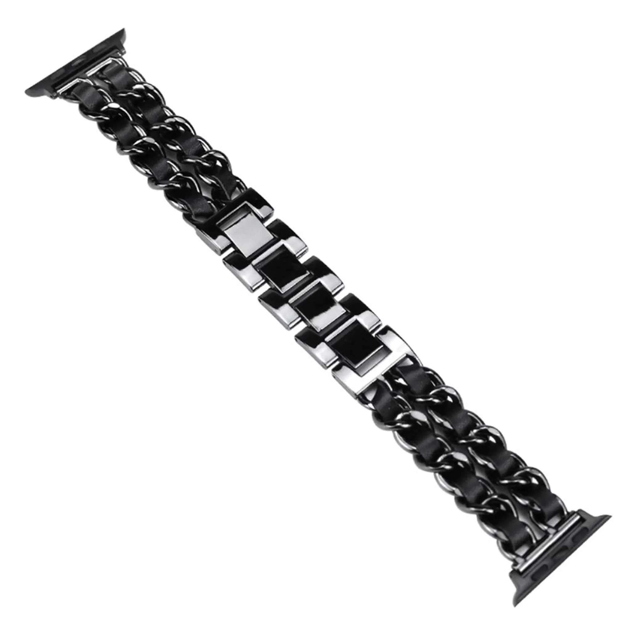 Apple Watch Series 5 40mm weave pattern watch band - Black / Black