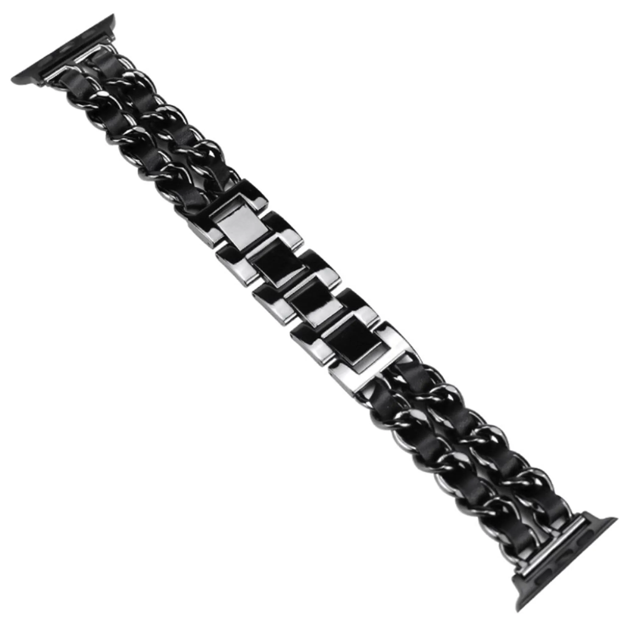 Apple Watch Series 5 40mm weave pattern watch band - Black / Black