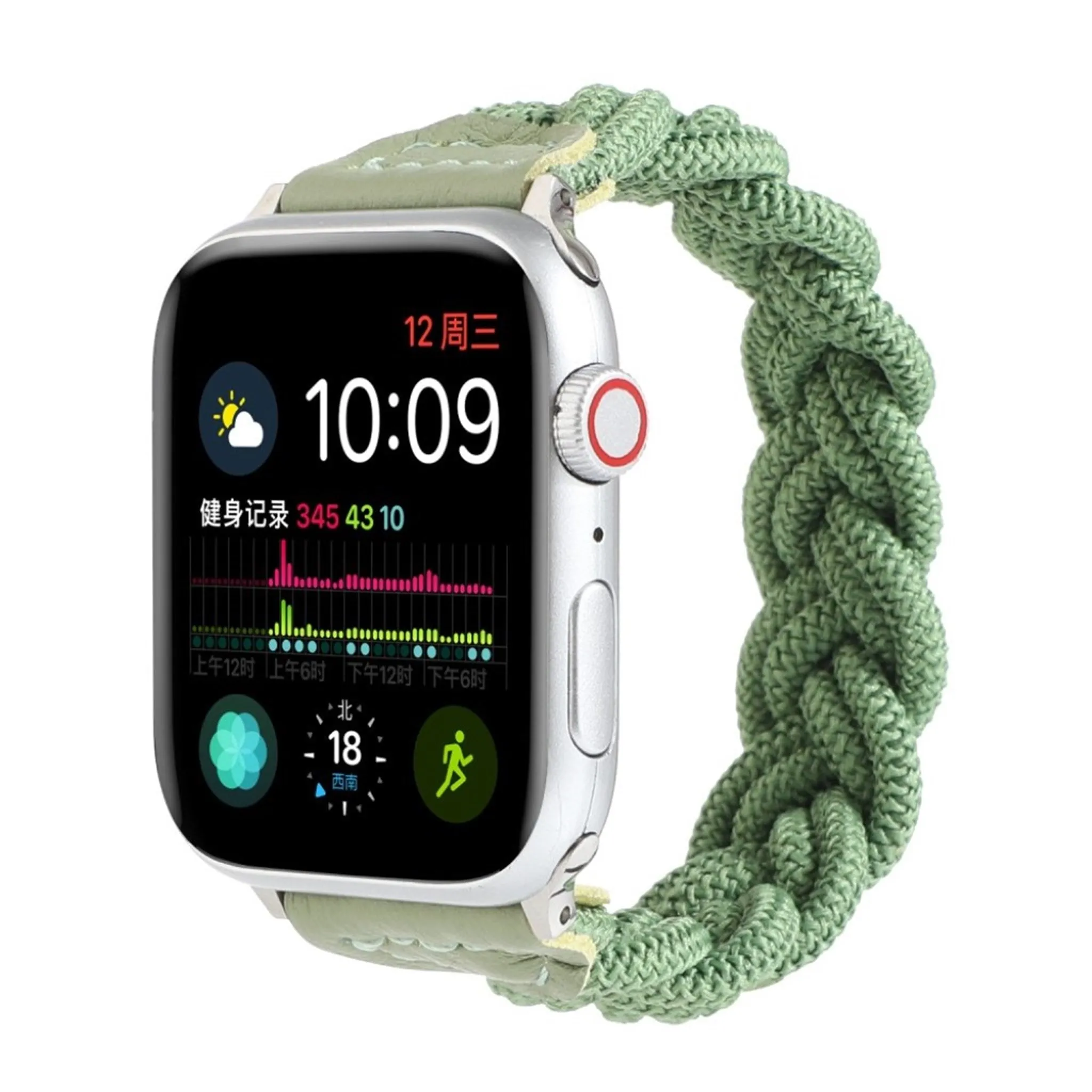 Apple Watch Series 6 / 5 44mm woven braid watch band - Green