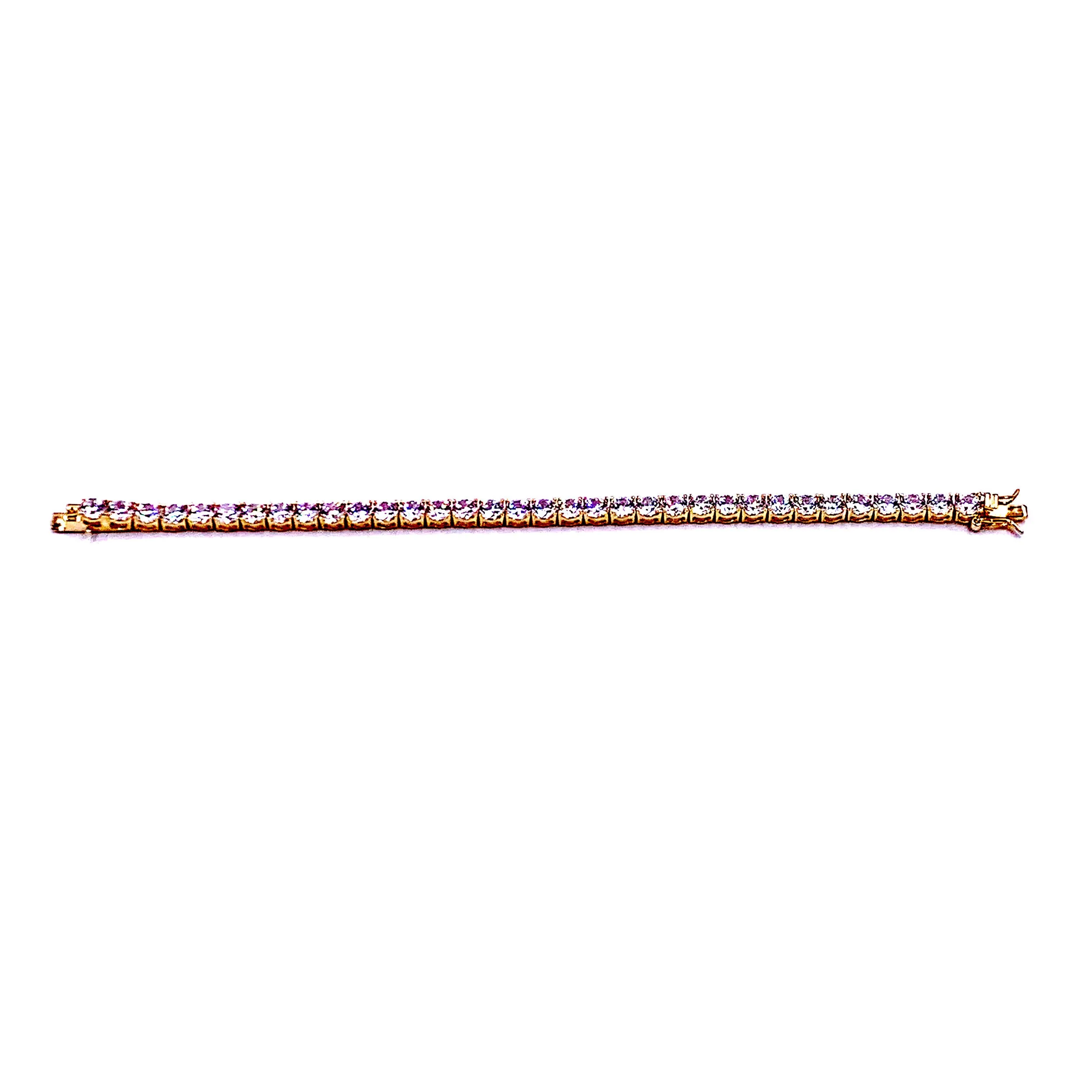 Ashley Gold Sterling Silver Gold Plated 3.00CTW CZ Tennis Bracelet