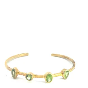 August Birthstone Peridot Cuff, Gold Vermeil