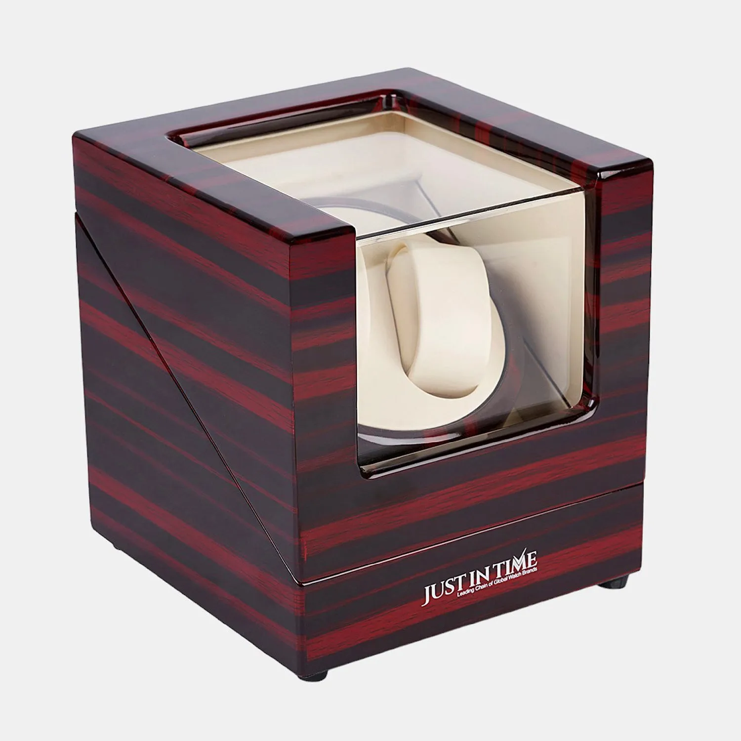 Automatic Red and White Two Watch Wooden Winder