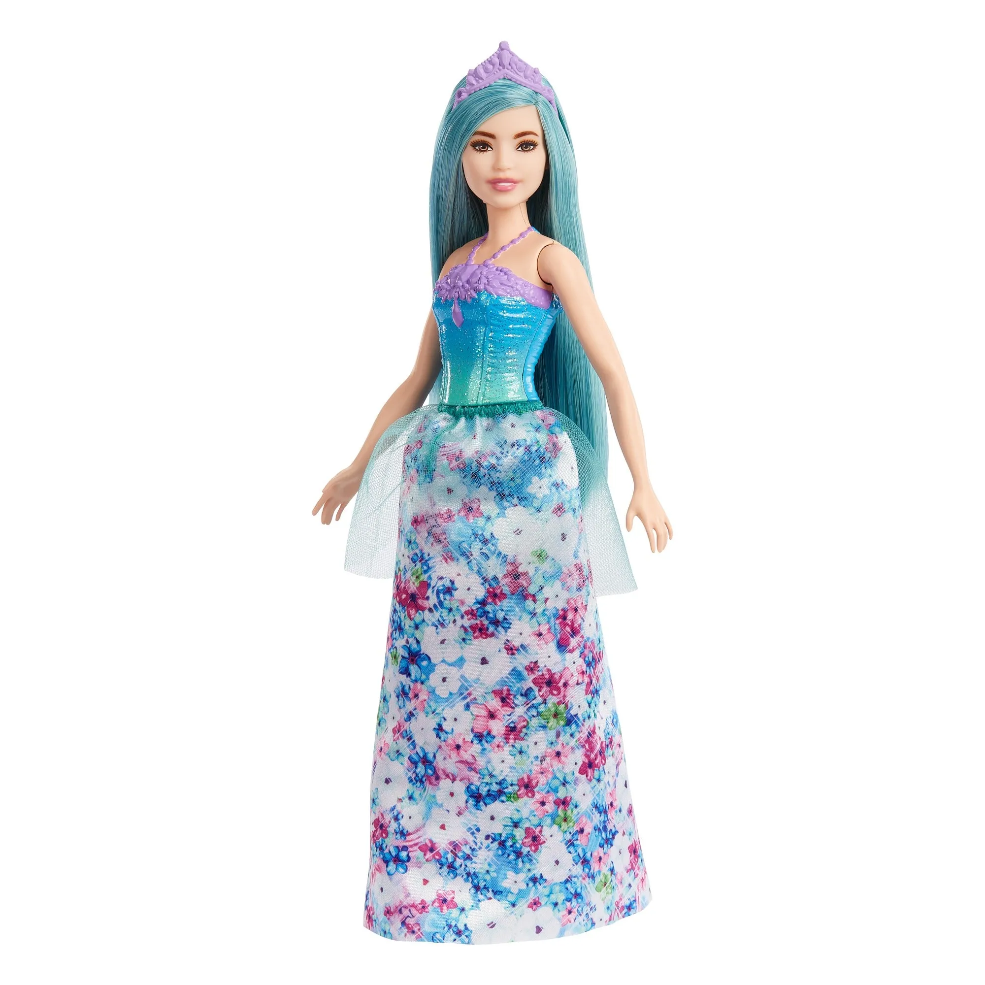 Barbie Dreamtopia Petite-Turquoise Hair Princess Doll with Sparkly Bodice, Princess Skirt and Tiara for Kids Ages 3 Years and Up