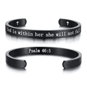 Bible Verse Bracelet <br> God Is Within Her (Cuff)