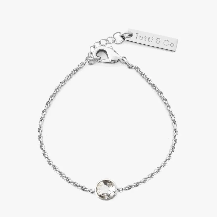 Birthstone Bracelet Silver - Choice of Month Stones