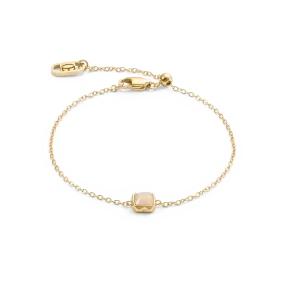 Birthstone June Bracelet Cream Jade Gold