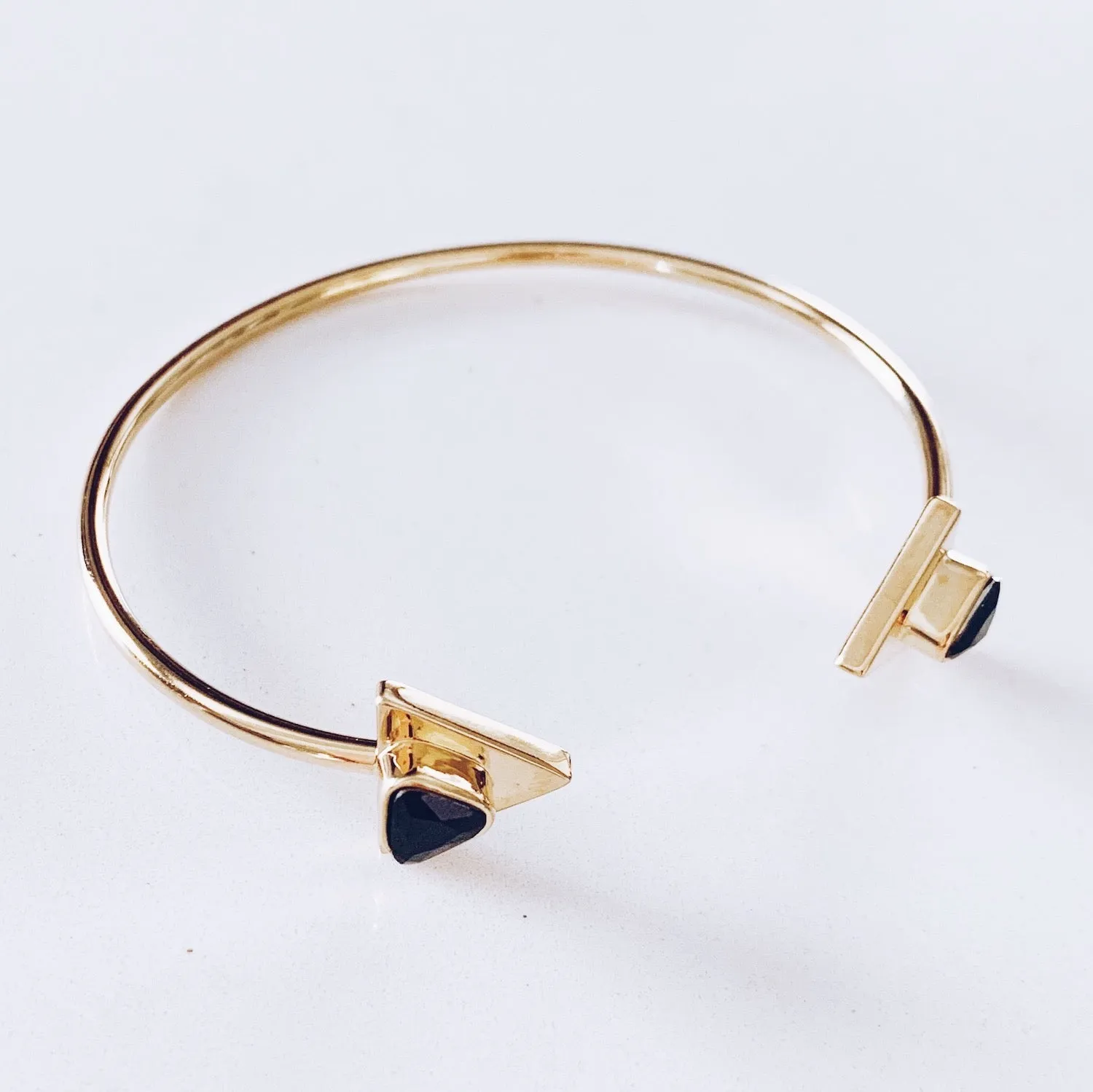 Black CZ Open Cuff Bracelet