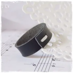 Black Leather Band Ring