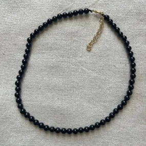 Black Tourmaline 6mm Beaded Necklace - Purification