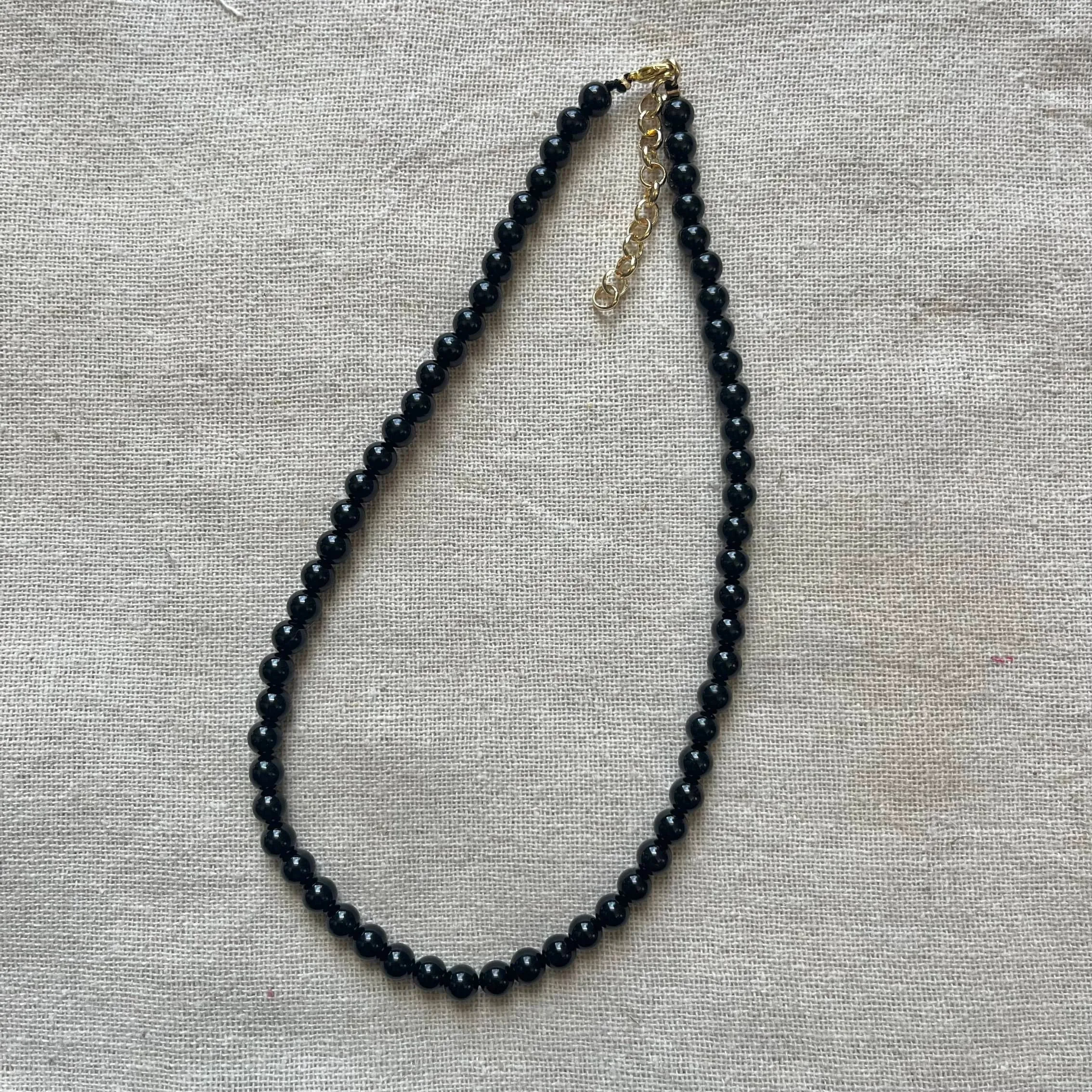 Black Tourmaline 6mm Beaded Necklace - Purification