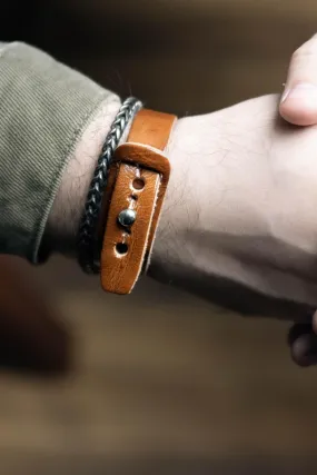 Blaire - Bronze veg tan Leather Bracelet (Unisex)