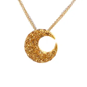 Bossio Bruni Crescent Moon Citrine Necklace