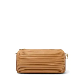 Bracelet Pouch in Pleated Nappa in Warm Desert